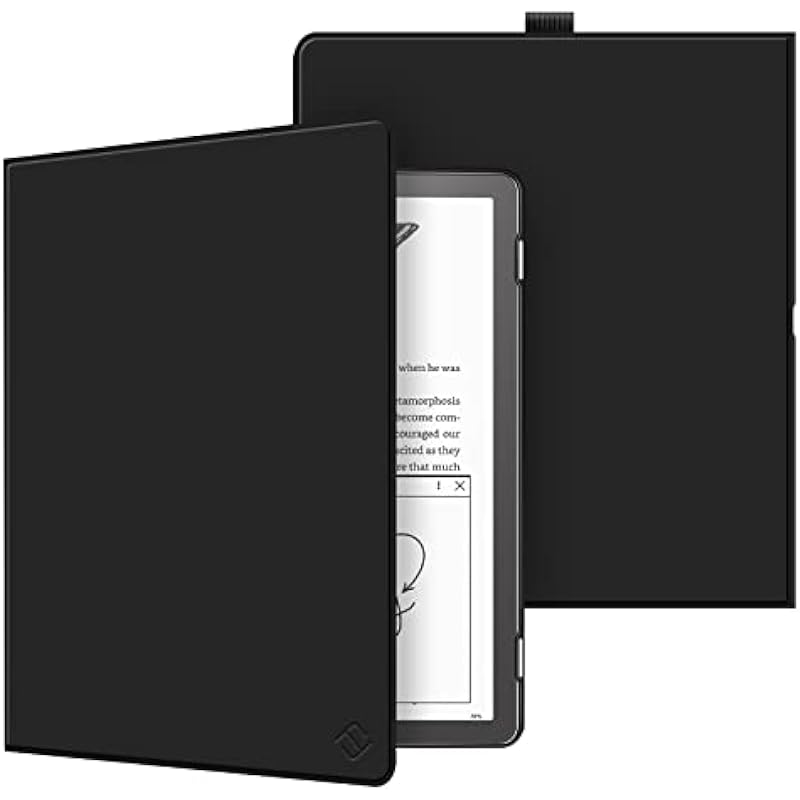 Fintie Slimshell Case for Kindle Scribe 10.2 Inch (2022 Released) – Premium PU Leather Lightweight Book Folio Cover Auto Sleep/Wake with Pen Holder, Black