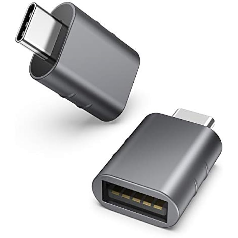 Syntech USB C to USB Adapter Pack of 2 USB C Male to USB3 Female Adapter Compatible with MacBook Pro 2021 iMac iPad Mini 6/Pro MacBook Air 2020 and Other Type C or Thunderbolt 4/3 Devices Space Grey