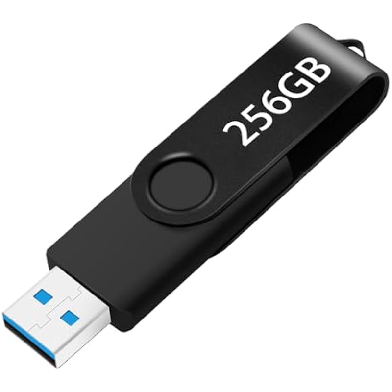USB Flash Drive 256GB, Portable Thumb Drives 256GB: USB 2.0 Memory Stick 256GB, USB Storage Flash Drive 256GB for Storing Pictures/Video/Music/File, 256GB Swivel Zip Drive for PC/Laptop