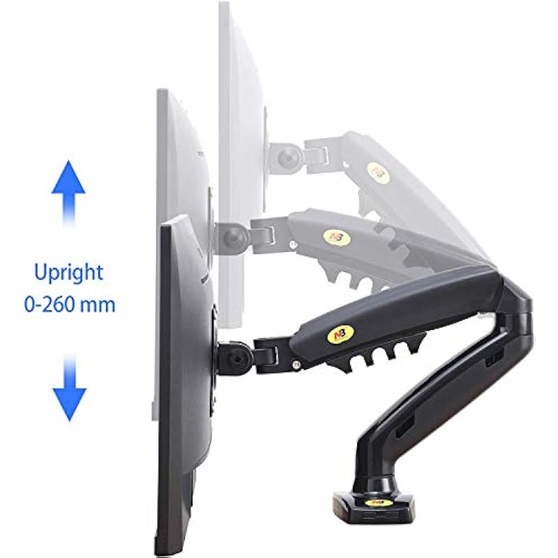 NB AV Mount Monitor Desk Mount Stand Full Motion Swivel Monitor Arm with Gas Spring for 17-30”Monitors(Within 4.4lbs to 19.8lbs) Computer Monitor Stand ZZ-F80-B