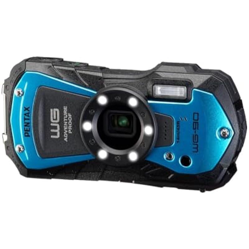 PENTAX WG-90 Blue Standard-Class, Waterproof Digital Compact Camera, Designed for Casual Underwater Photography to a Depth of 14 Meters