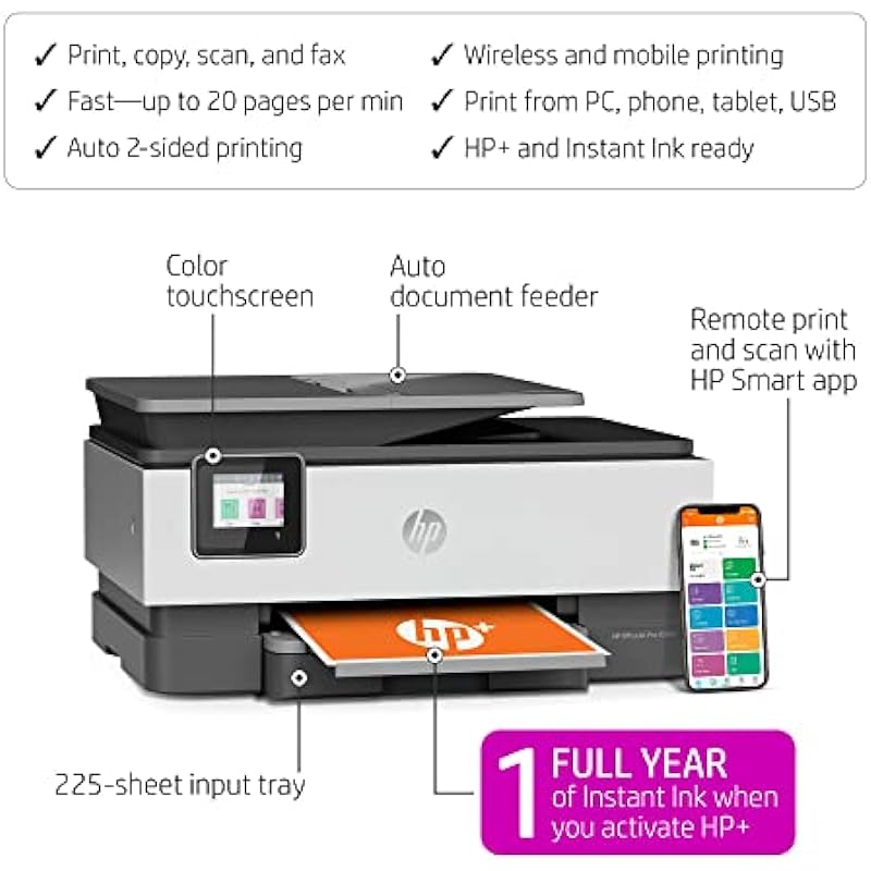 HP OfficeJet Pro 8034e All-in-One Printer , white