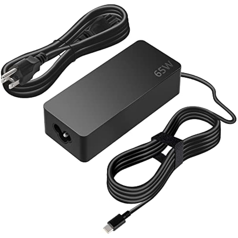 PAEBAI+ 65W 45W USB C Laptop Charger Chromebook for Lenovo Yoga Thinkpad T480 T490, Dell Latitude 5420, HP EliteBook X360 ASUS ZenBook Type C 20V 3.25A AC Power Adapter Supply Cord