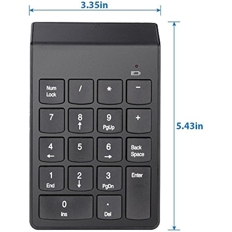 Wireless Numeric Keypad Cordless Number Keyboard Pad 18 Keys- axGear