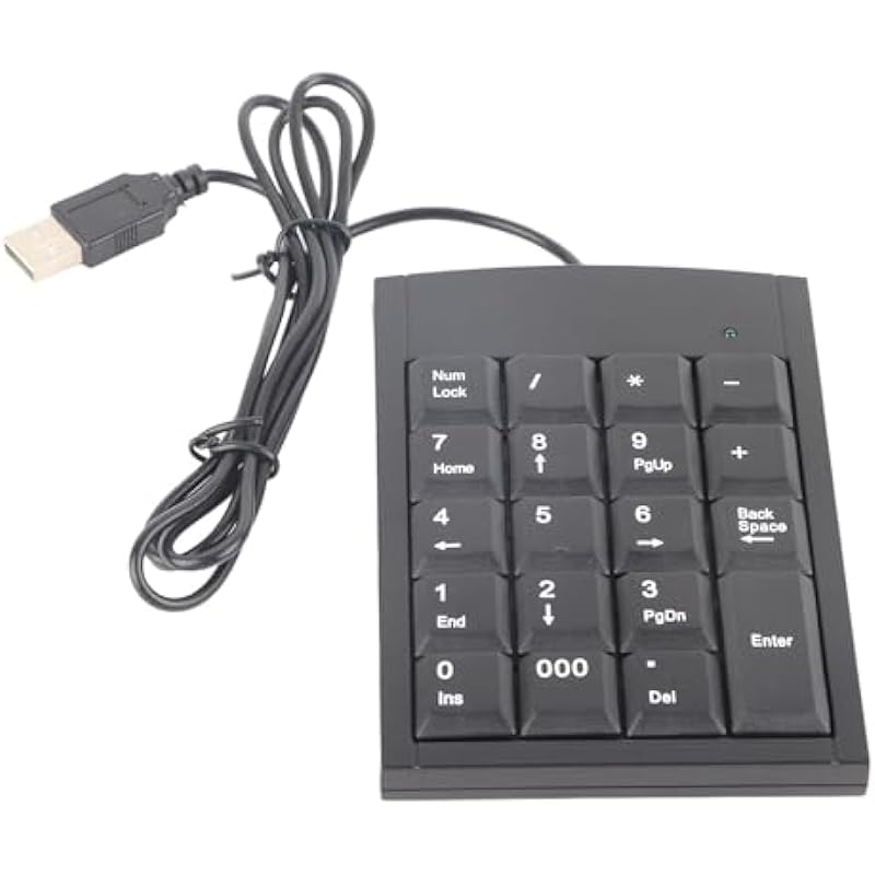 Mini USB Numeric Keypad Waterproof Numeric Keypad Portable Number Keyboard Slim Mini Number Pad for Laptop External Number Keyboard Shortcut Keypad Data Entry, for Windows PC Computer MacBook- Black