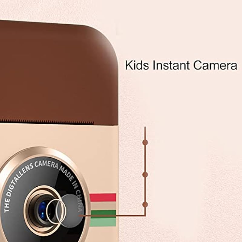 2.4in Kids Camera Instant Print,1080P Kids Digital Camera Instant Print Camera with 6 Rolls Print Paper for Girls Boys