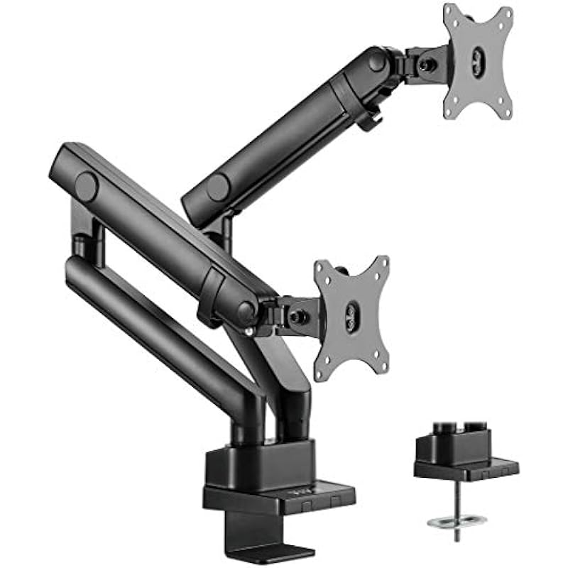 VIVO Premium Aluminum Full Motion Dual Monitor Desk Mount Stand with Lift Engine Arm, Fits Ultrawide Screens up to 35 inches, STAND-V102BB