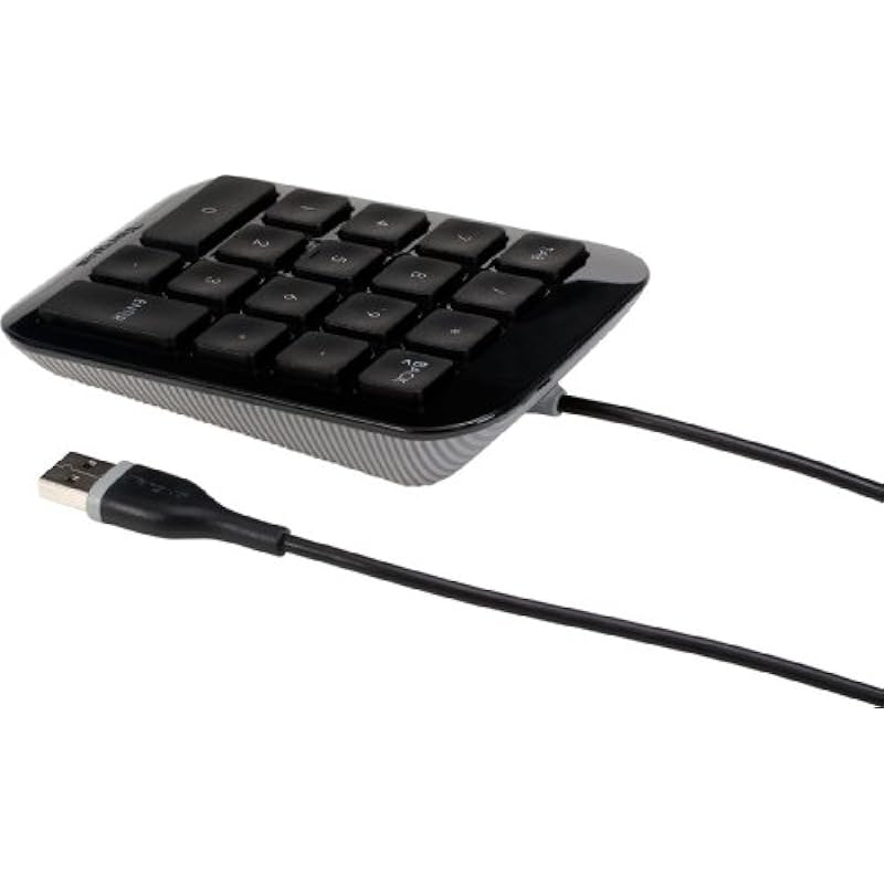 Targus Numeric Keypad with USB Port Connector, True Plug-and-Play Device, Connects with Laptop, Desktop and Other Devices, Black (AKP10US)