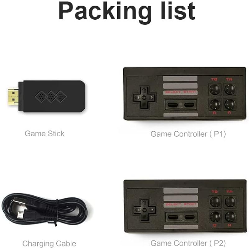 Babibubary Retro Game Stick with 1000+ Classic Video Games HDMI Output NES Wireless Extreme Mini Game Box Old Arcade Plug and Play Video Handheld Game Console 2.1