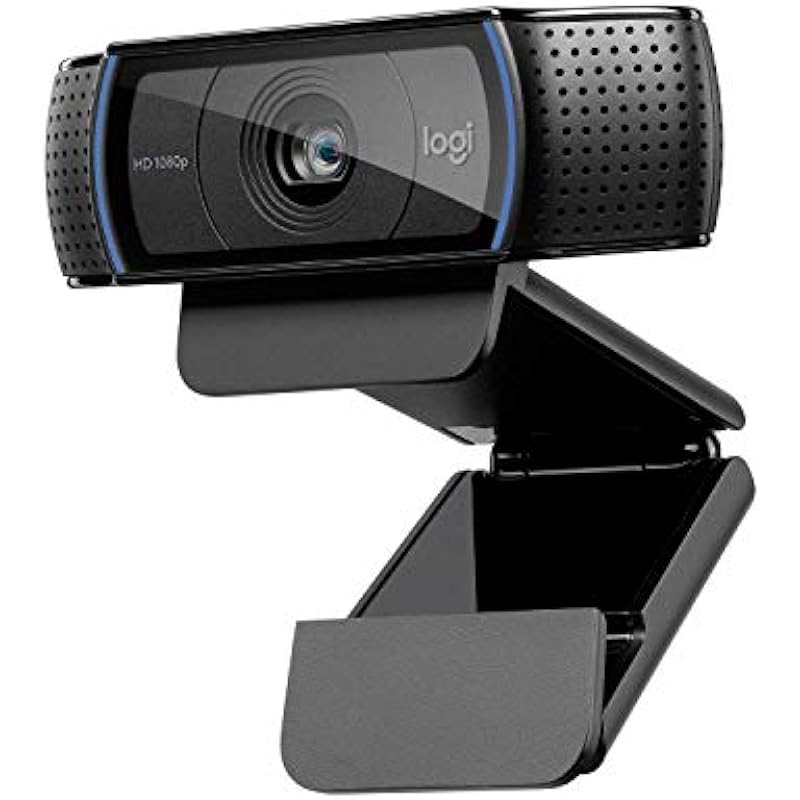 Logitech C920x HD Pro Webcam, Full HD 1080p/30fps Video Calling, Clear Stereo Audio, HD Light Correction, Works with Skype, Zoom, FaceTime, Hangouts, PC/Mac/Laptop/Macbook/Tablet – Black