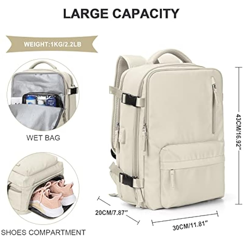 Cabin Bags for Travel, Underseat Carry-ons Bag for Women, Hand Luggage Bag Men Travel Backpack Cabin Size Laptop backpack