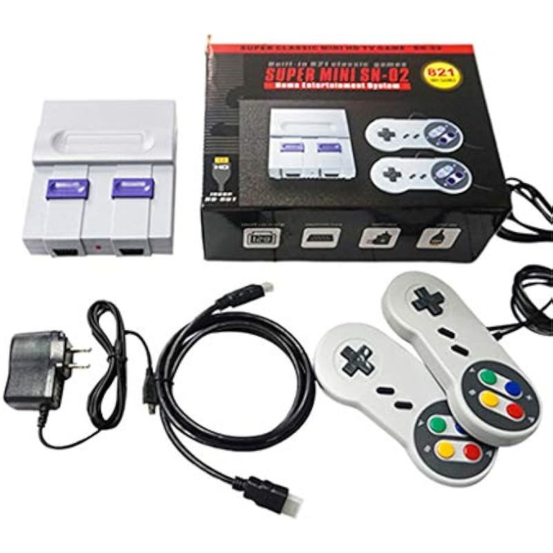 Super Mini NES Retro Classic Video Game Console TV Game Player Suitable HDMI HD TV Built-in 821 Games with Dual Gamepads