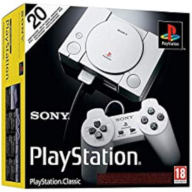 Playstation Classic Console with 20 Classic Playstation Games Pre-Installed Holiday Bundle, Includes Final Fantasy VII, Grand Theft Auto, Resident Evil Director’s Cut and More