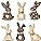 Thinkday 6 Pcs Easter Bunny Wooden Signs Bunny Decor Easter Tabletop Decor Rabbit Shape Table Sign with Jute Rope Freestanding Easter Table Decoration for Easter Party Spring Birthday Home Office Gift
