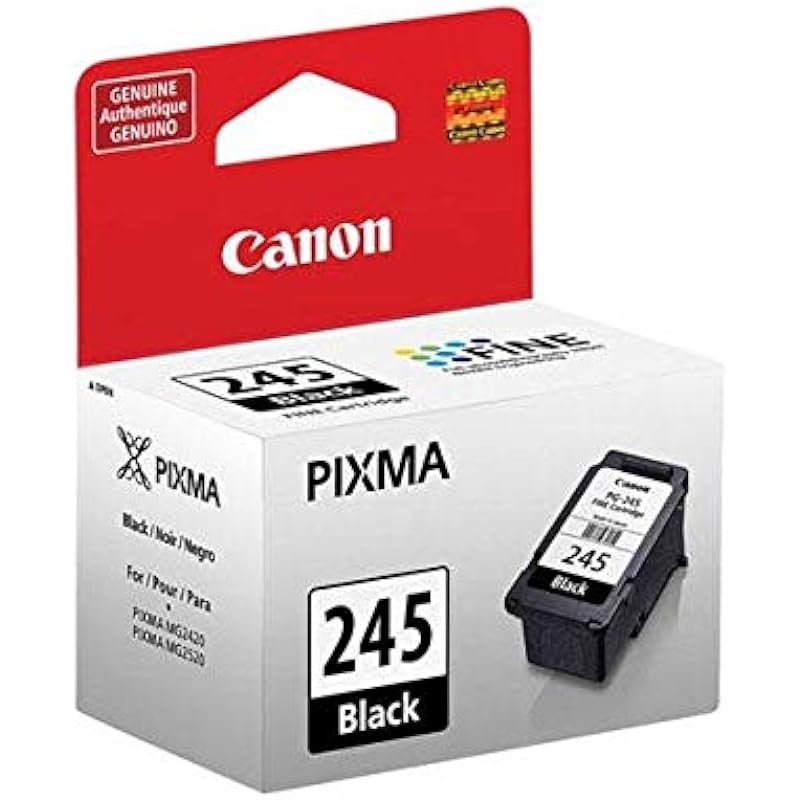 Canon, Inc – Canon Pg-245 Ink Cartridge – Black – Inkjet – 180 Page – Oem Product Category: Print Supplies/Ink/Toner Cartridges by Original Equipment Manufacture