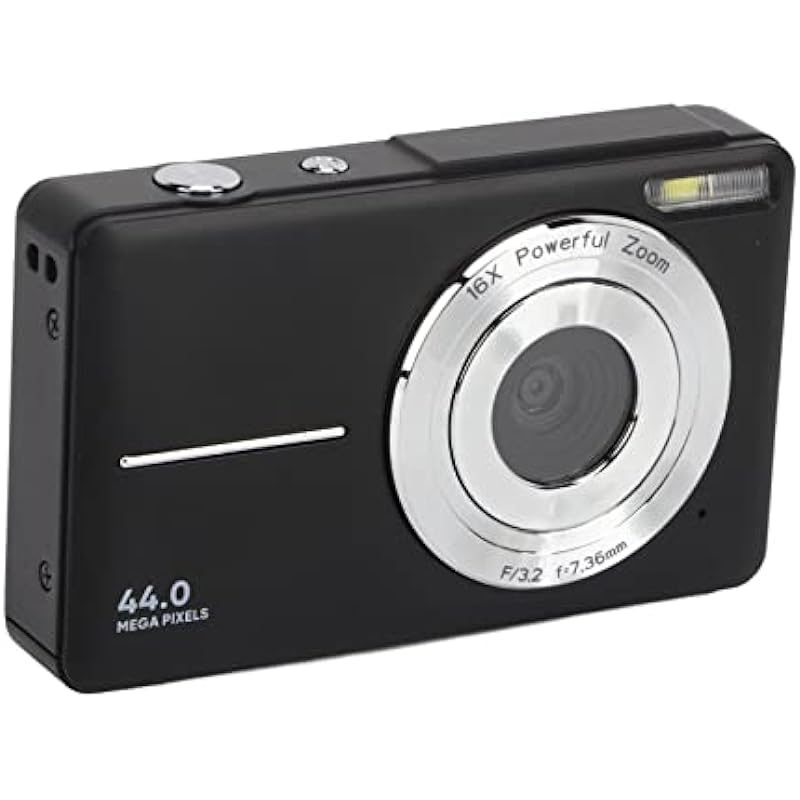 Digital Camera, HD 1080P Pocket Digital Camera with 2.4 Inch IPS Display, Compact Point and Shoot Camera Support 16X Digital Zoom, Portable Video Camera for Beginners, Kids (Black)