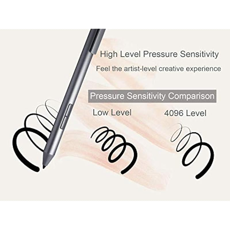 LAZARITE M Pen Grey, Active Stylus for Lenovo Flex 5/14, Yoga 7i/9i, Hp Envy x360/Pavilion x360/Spectre x360, Digital Pen with 4096 Pressure Sensitivity, Palm Rejection, Tilt Support