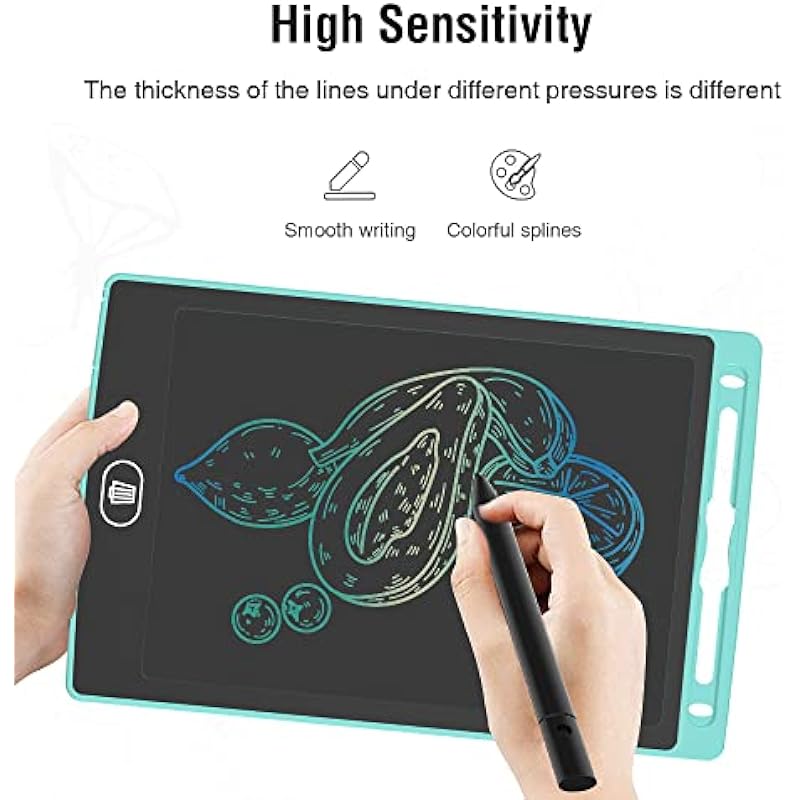 [2 Pack] 8.5 Inch Reusable Colorful LCD Writing Tablet Ewriter,TIQUS Notepad Board with Stylus – Light Blue