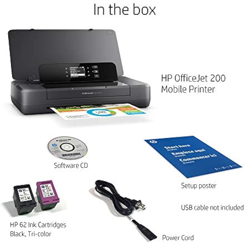 HP OfficeJet 200 Mobile Printer, (CZ993A),CZ993A#B1H Black