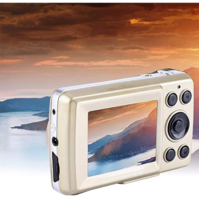Mini Digital Camera, 720P HD 2.4″ LCD Screen 4X Digital Zoom 16MP 30fps Video Camera Camcorder Support Memory Card for Kids Children Gift(Gold)