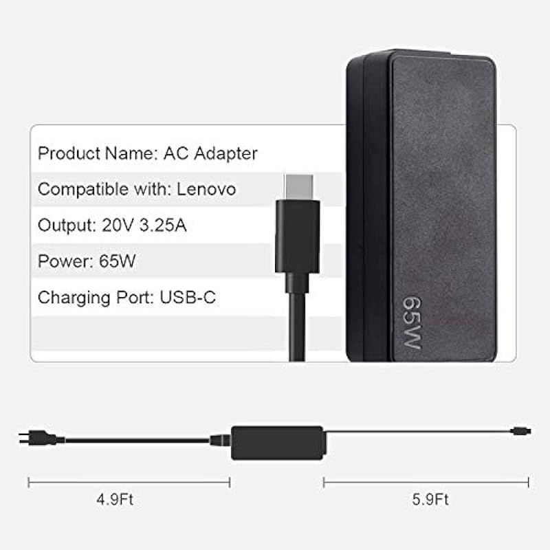 BsLemon 65W Type C USB C Power Adapter Charger Replacement for Lenovo Yoga 920 720 710 13 920-13IKB 720-13IKB 710-13IKB Lenovo Chromebook C330 S330 Lenovo IdeaPad s940 s740 Laptop Charger