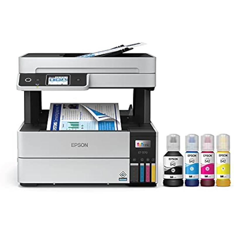 Epson EcoTank Pro ET-5170 Wireless Colour All-in-One Supertank Printer with Scanner, Copier, Fax Plus Auto Document Feeder , White