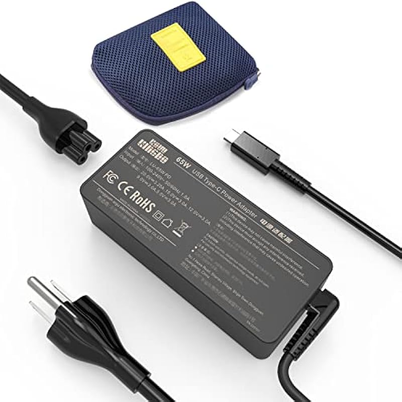 65w 45w Replacement Fast Charger for USB C Type C Lenovo Chromebook/HP Chromebook X360/Dell Chromebook/Lenovo Laptops-Lenovo ThinkPad,Lenovo ThinkPad X1 Carbon,Lenovo Yoga Power Supply with Travel Bag
