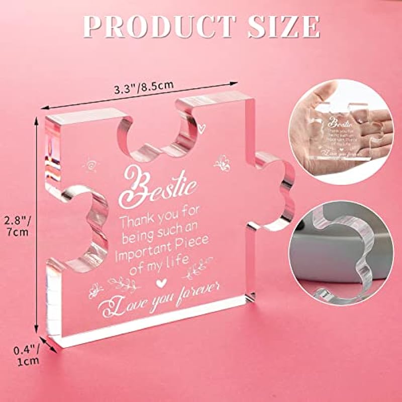 to My Bestie Birthday Gifts, Gifts for Women Acrylic Puzzle Plaque, Women, Gifts for Best Friend Sister Girls Women BFF, Birthday Mothers Day Card Gifts Desk Decorations