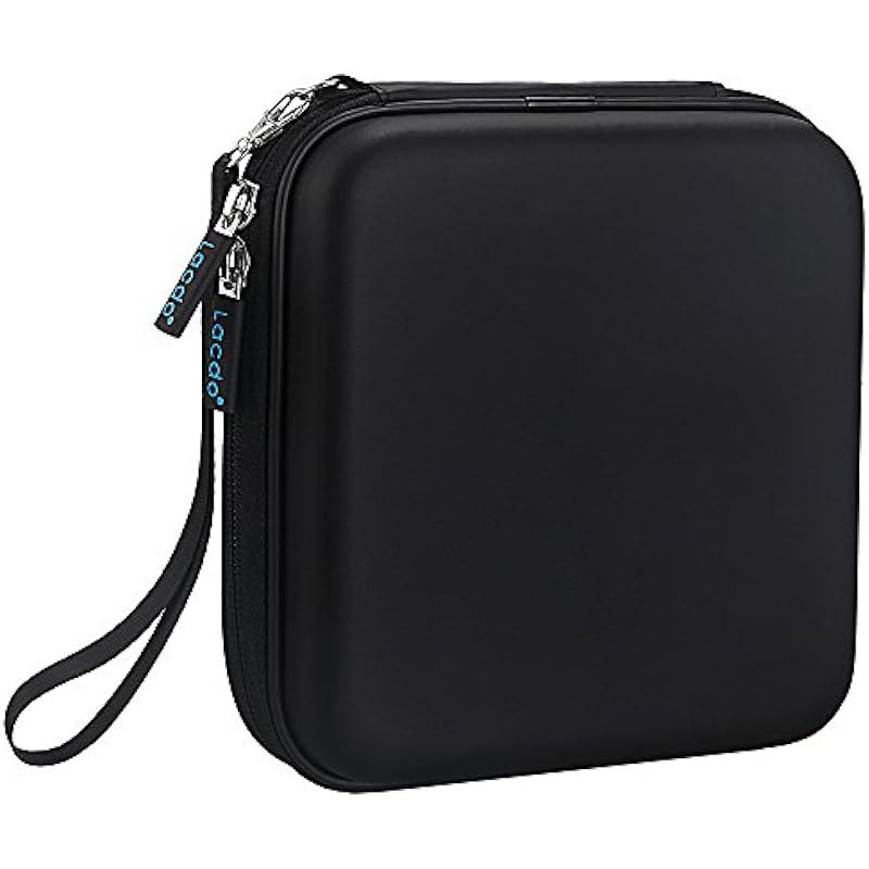 Lacdo Shockproof External CD DVD Hard Drive Sleeve Bag Case Storage Pouch for Burner Player Writer, Blu-Ray, Apple USB SuperDrive, Samsung/Asus/HP/Dell/LG Portable Protective Carrying Case Bag, Black