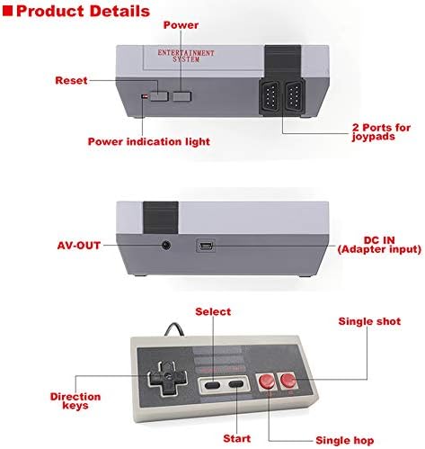 Classic Video Retro Game Console, AV Output Built-in with 620 Mini Retro Game Console Dual Players Mode for Christmas/Birthday/Valentine Gift