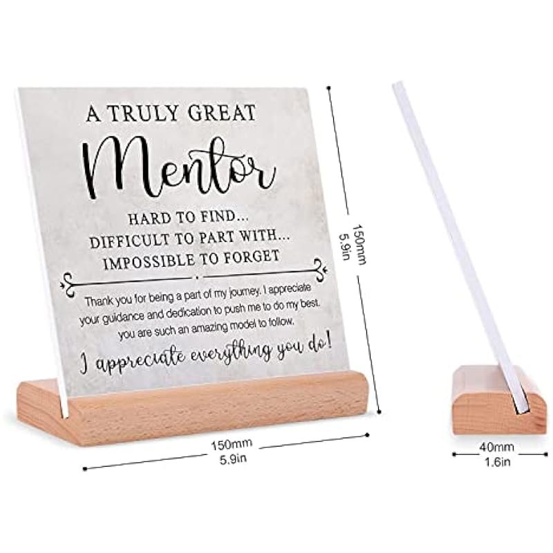 Mentor Gifts for Women Men, Thank You Gifts for Mentor, Appreciation Gifts for Mentor Boss Teacher Gifts Plaque Office Decor, Birthday Gifts Retirement Gifts for Mentor Coach Coworker Teacher