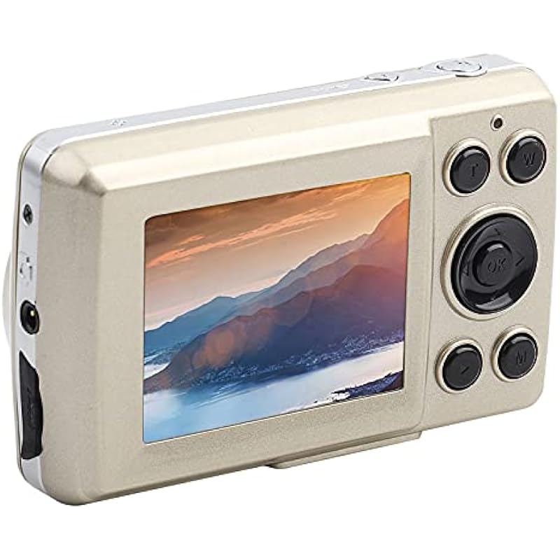 Digital Camera, 16MP 16X Zoom HD Digital Video Camera Camcorder, 30FPS 720P Compact Camera with 2.4inch LCD Screen, Night Vision, Camera Gift for Students Boys Girls Kids(Gold)