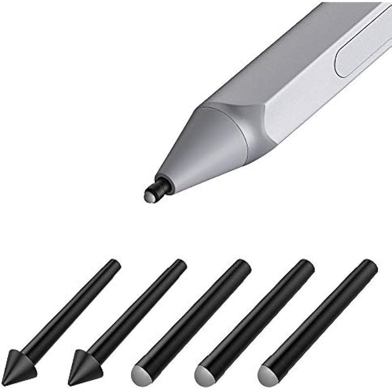 TiMOVO Pen Tips for Surface Pen, (5 Pack, HB/HB/HB/2H/2H Type) Original Surface Pen Tips Replacement Kit Fit Surface Pro 2017 Pen (Model 1776) and Surface Pro 4 Pen – Black