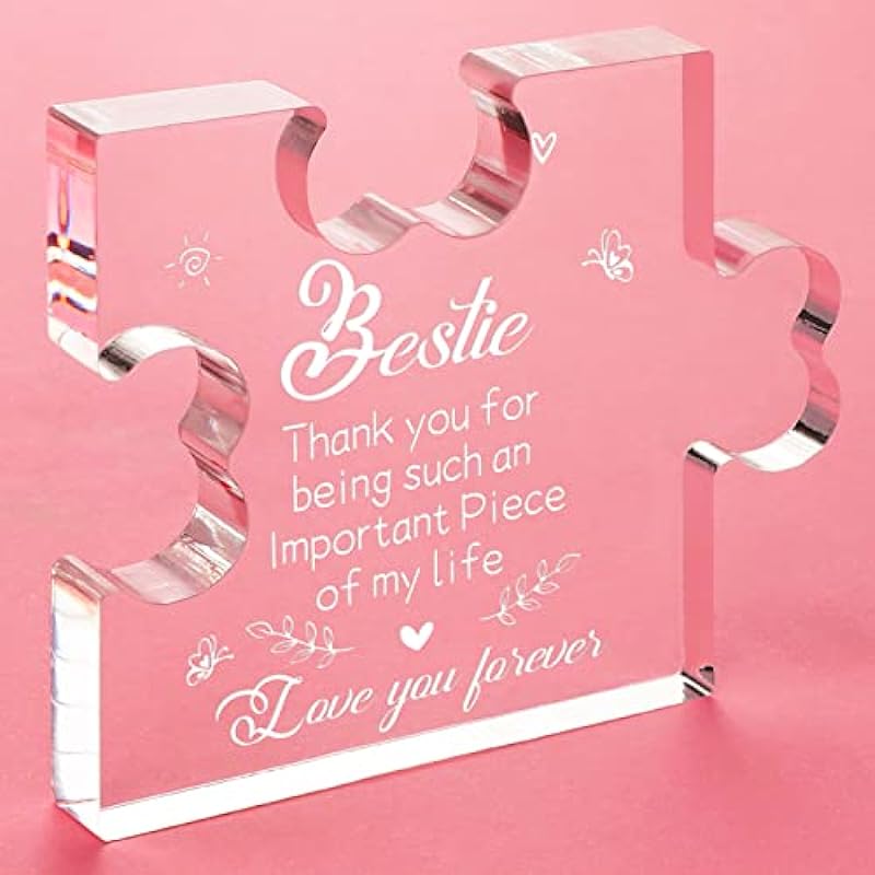 to My Bestie Birthday Gifts, Gifts for Women Acrylic Puzzle Plaque, Women, Gifts for Best Friend Sister Girls Women BFF, Birthday Mothers Day Card Gifts Desk Decorations