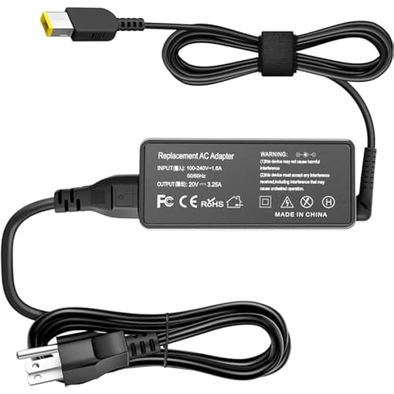 Replacement for Lenovo Laptop Charger 65W Adapter Power，Compatible with Lenovo Thinkpad T470 T470S T460 E531 E570 E560 L470 L460 L440 T440 T450 T540P X270 X250 X240 ADLX65NLC2A ADLX65NCC3A ADLX65NCC2A