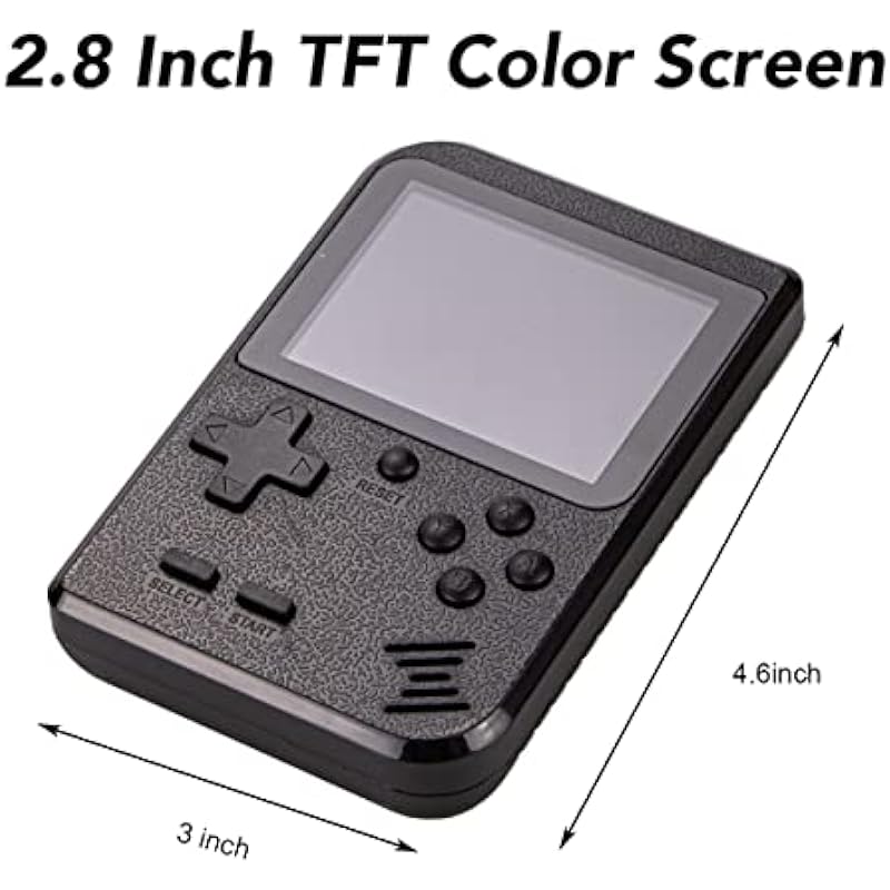 Retro Mini Game Machine,Handheld Game Console with 400 Classical FC Games 2.8-Inch Color Screen Support for TV Output , Gift Birthday for Kids, Adults (Red) (GameBlack-400)