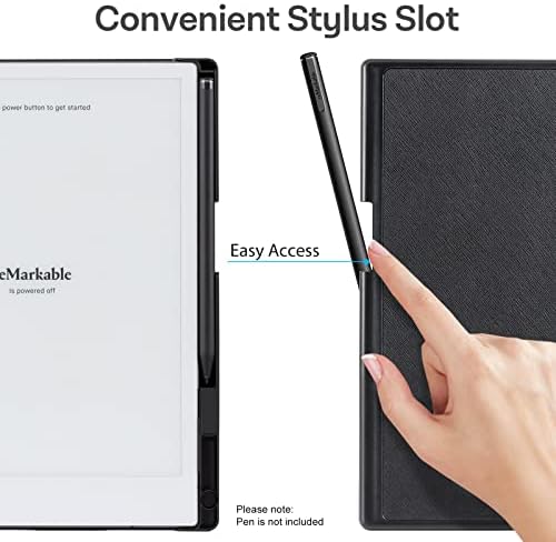 CoBak Case for Remarkable 2 Paper Tablet – Lightweight and Hard Back Shell Protective Book Folio Cover with Built-in Pen Holder – for 10.3″ 2020 Released(Black)