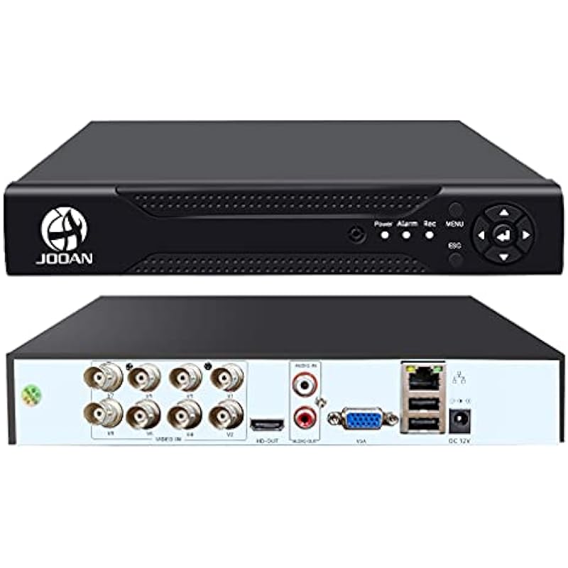 JOOAN Security DVR 8CH 1080P H.265+ Security Video Recorder P2P Cloud Service 8 Channel Hybrid DVR Wired Surveillance DVR,Motion Detection Face Detection,Human Detecion,Smart Playback,No HDD