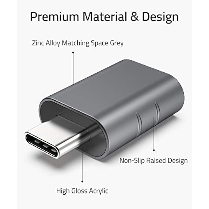 Syntech USB C to USB Adapter Pack of 2 USB C Male to USB3 Female Adapter Compatible with MacBook Pro 2021 iMac iPad Mini 6/Pro MacBook Air 2020 and Other Type C or Thunderbolt 4/3 Devices Space Grey