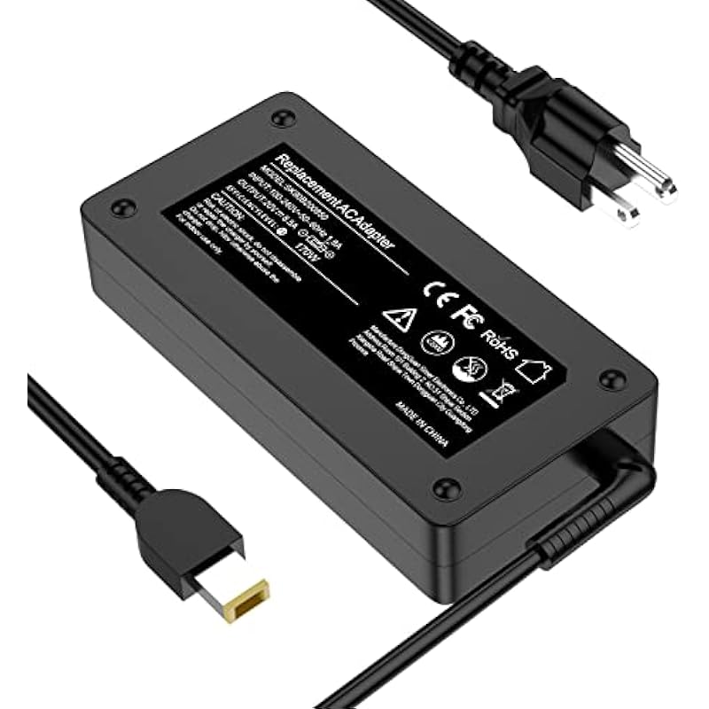 170W AC Adapter Laptop Charger for Lenovo ThinkPad W541 W530 W540 P1 P50 P51 P51s P52 P71 P53 P73 x1 extreme ideapad Gaming Series Legion Y720 Notebook Power Cord ADL170NLC2A ADL170SCC3A ADL170NLC3A