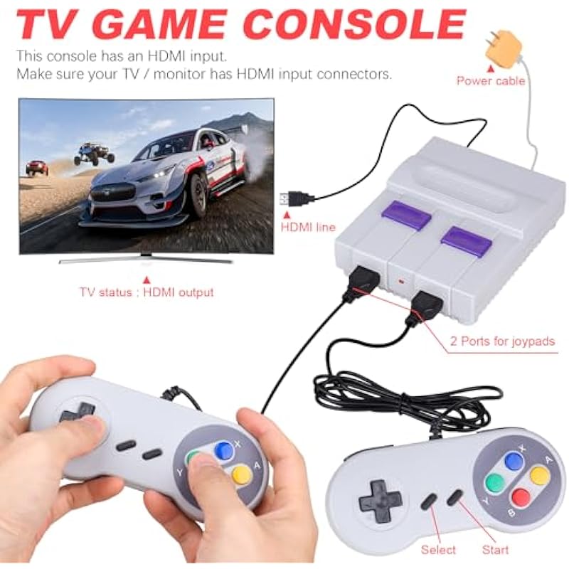 Classic Video Retro Game Console – HDMI Output Old School Systems+TF Card Plug & Play Video Games Built-in with 821 Mini Retro Games Dual Players