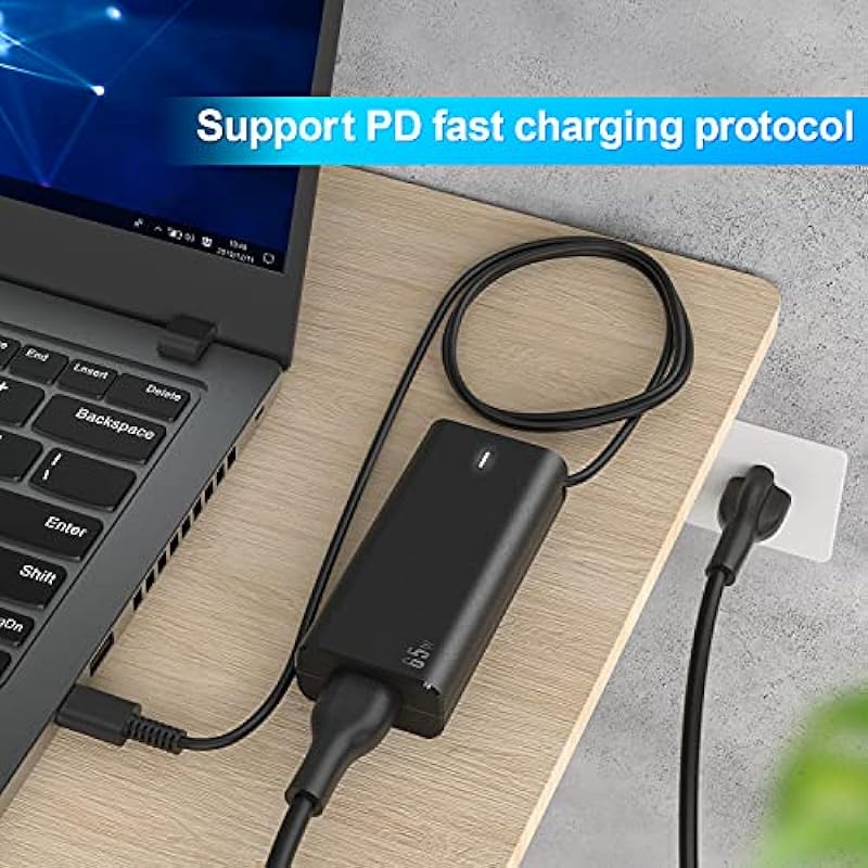 AYNEFF 65W USB-C Charger Compatible with hp Chromebook Spectre x360 Dell Laptop Acer Laptop Chromebook Lenovo Thinkpad Yoga EliteBook x360 TPN-CA10 TPN-LA12 PA-1650-38HT Type C Laptop Power Adapter