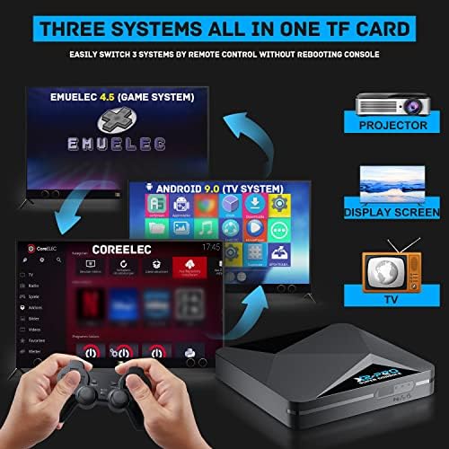 Kinhank Super Console X2 PRO Retro Game Console with 100,000+Games, Plug&Play Video Game Console,EmuElec 4.5/Android 9.0/CoreE,4K HD Emulator Console Compatible with Most Emulators,2.4+5G,BT 5.0 (256GB)