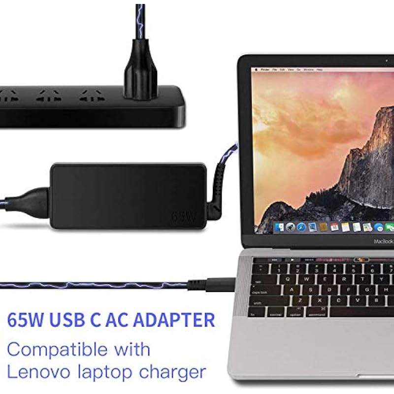 65W USB-C AC Charger Fit for Lenovo Thinkpad P53s P51s P52s P43s P15s P14s L13 L14 L15 E14 E15 T15 T14s T14 14W Gen 1 2 Laptop Power Supply Adapter Cord
