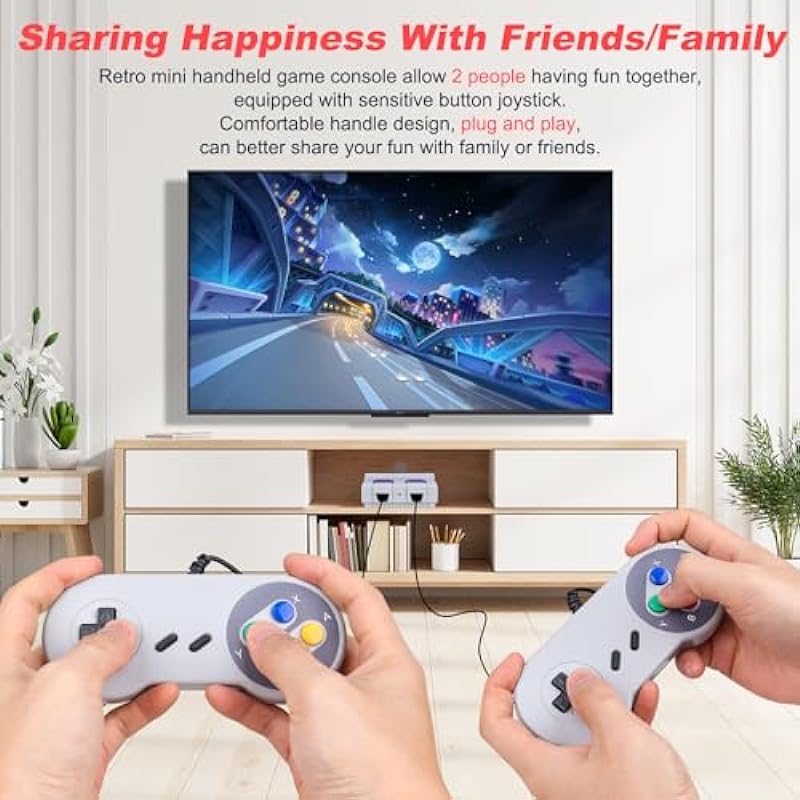 Classic Video Retro Game Console – HDMI Output Old School Systems+TF Card Plug & Play Video Games Built-in with 821 Mini Retro Games Dual Players