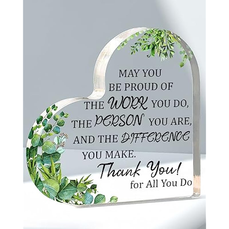 Thank You Gifts for Women Men Coworker Gift Acrylic Ornaments Plaque Birthday Retirement Goodbye Farewell Gift for Coworkers Friends Nurse Boss Teacher Mom Dad Sisters Inspirational Keepsake