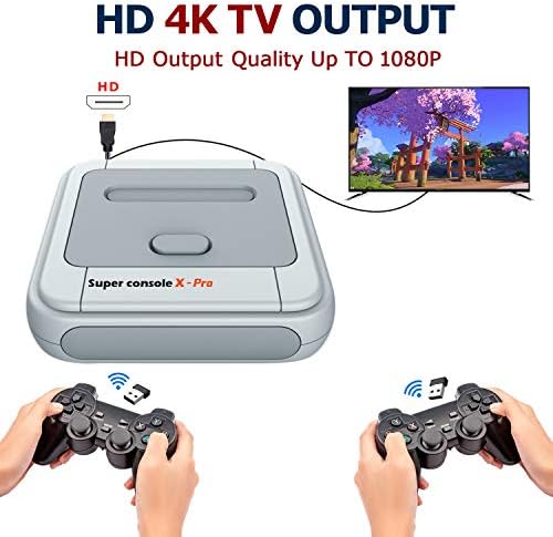 Kinhank Retro Video Game Console Built in 117000+ Classic Games,Super Console X PRO Emulator Console with Game&TV System,Gaming Console for 4K TV HD/AV Output,Compatible with Most Emulators,Best Gift