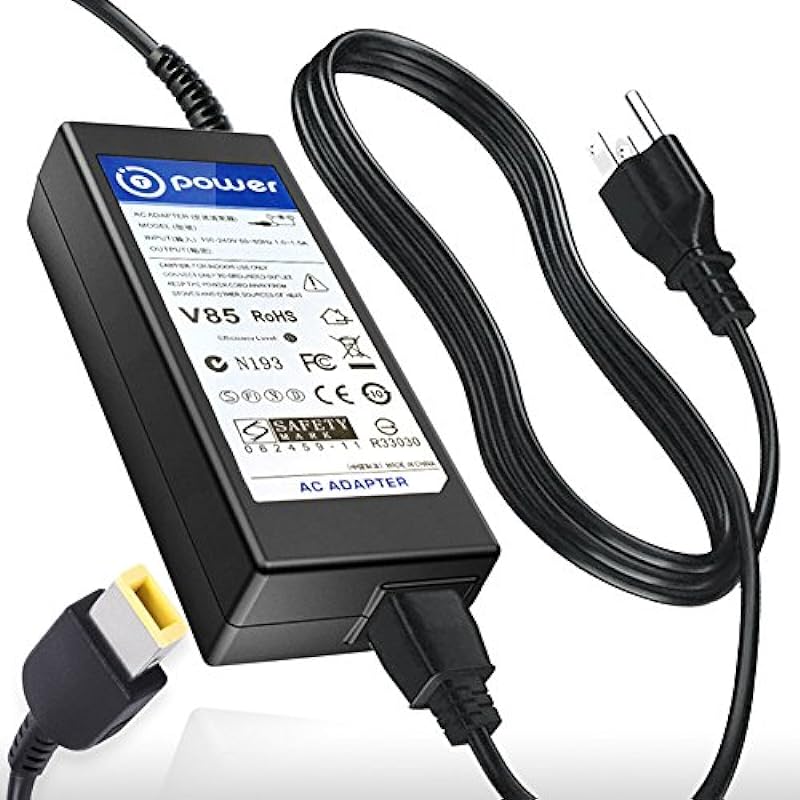 T-Power 20V 65W Ac Dc Adapter for Lenovo ThinkPad X1 Carbon 3448 Series Lenovo Thinkpad X1 Carbon Win 8 3460 Series Laptop Ultrabook Replacement Super Thin Laptop Charger Power Supply Cord Wall Plug