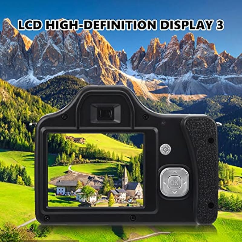 wendeekun Digital SLR Camera,3.0 in LCD Screen Portable Digital Camera,Built-in Microphone,18X Zoom High Definition Telephoto,24 MP CMOS Sensor,Full HD Videos,Long(Standard Version + Wide-Angle Lens)