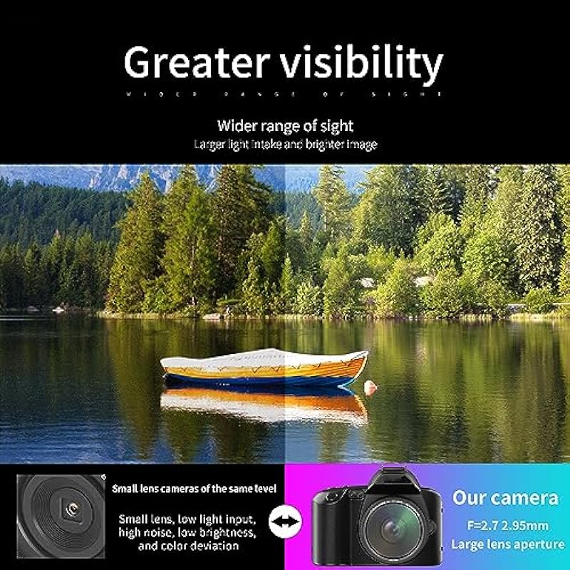 Digital Camera, 4K 64MP HD Night Vision Photo 16X Digital Zoom Anti Shake, 3 .0 Inch IPS Screen Supports WiFi Connection Beauty Filters